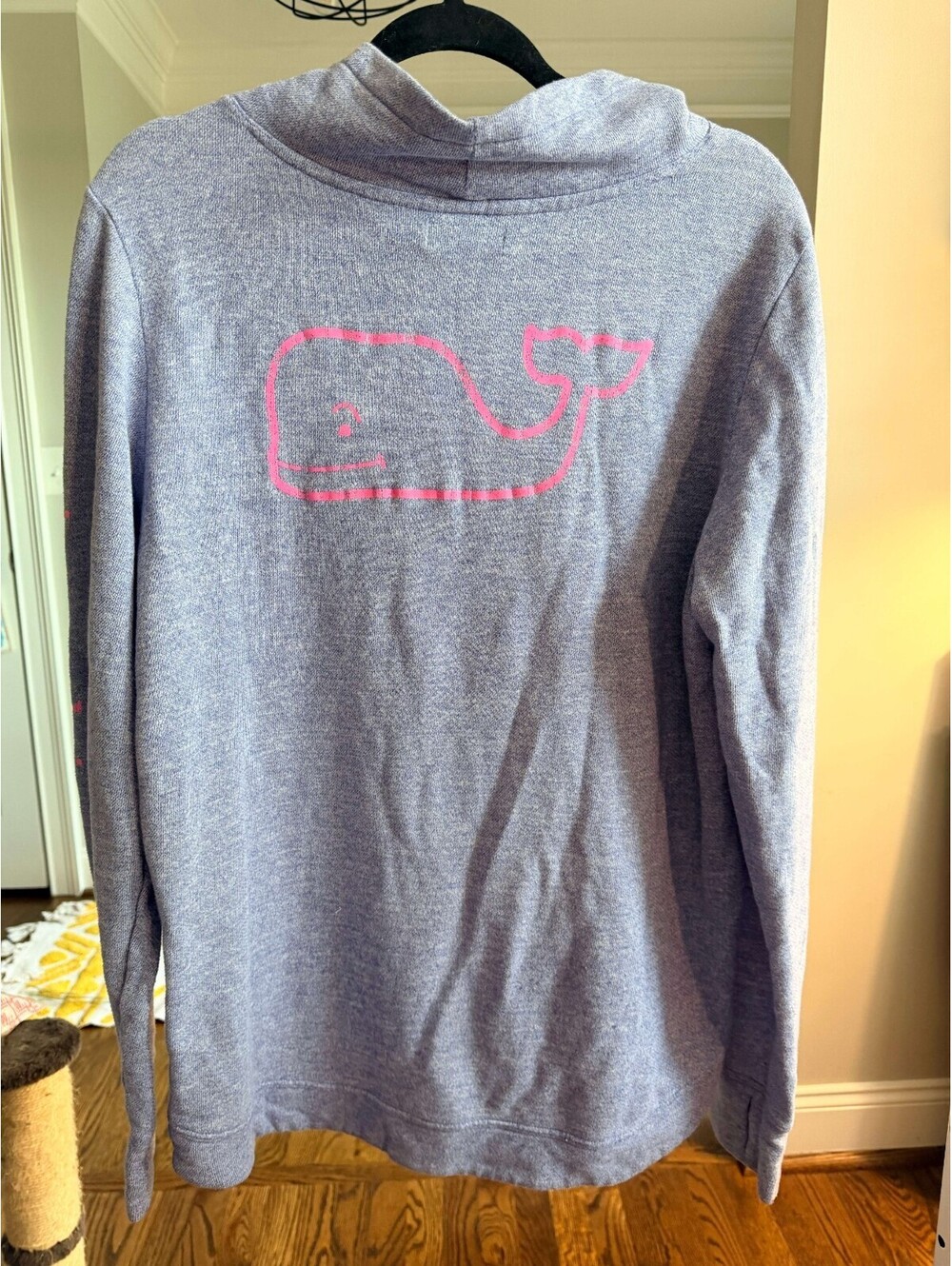 Vineyard Vines GUC Women's Cowl Neck Pullover Sweatshirt Blue / Pink Size Large